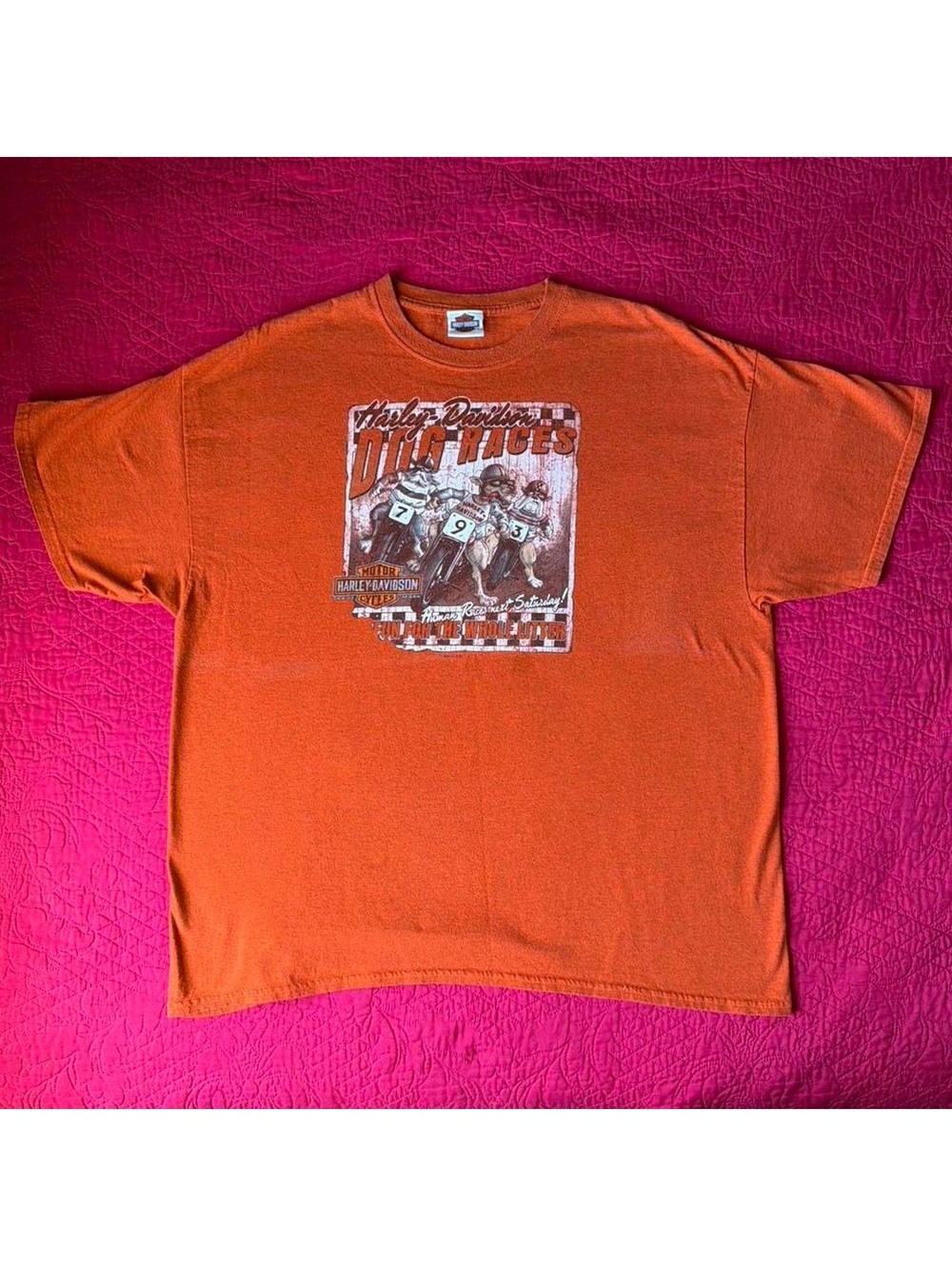 Harley Davidson orange graphic T shirt Danson Court